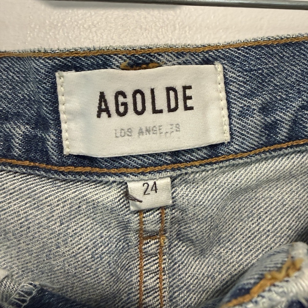 Agolde Criss Cross Jean Short in Momentum Size 24 - Picture 3 of 7